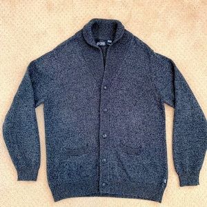 Chaps- Mens gray cardigan shawl sweater